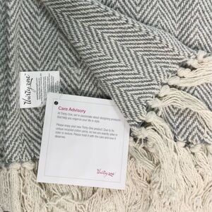 NWT Thirty One brand grey/offwhite throw